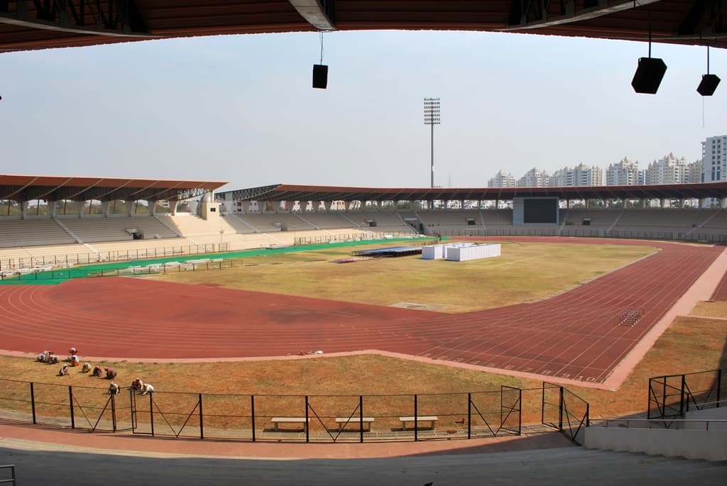 GMC Balayogi (Gachibowli) Stadium / Hyderabad football setting (illustrative)