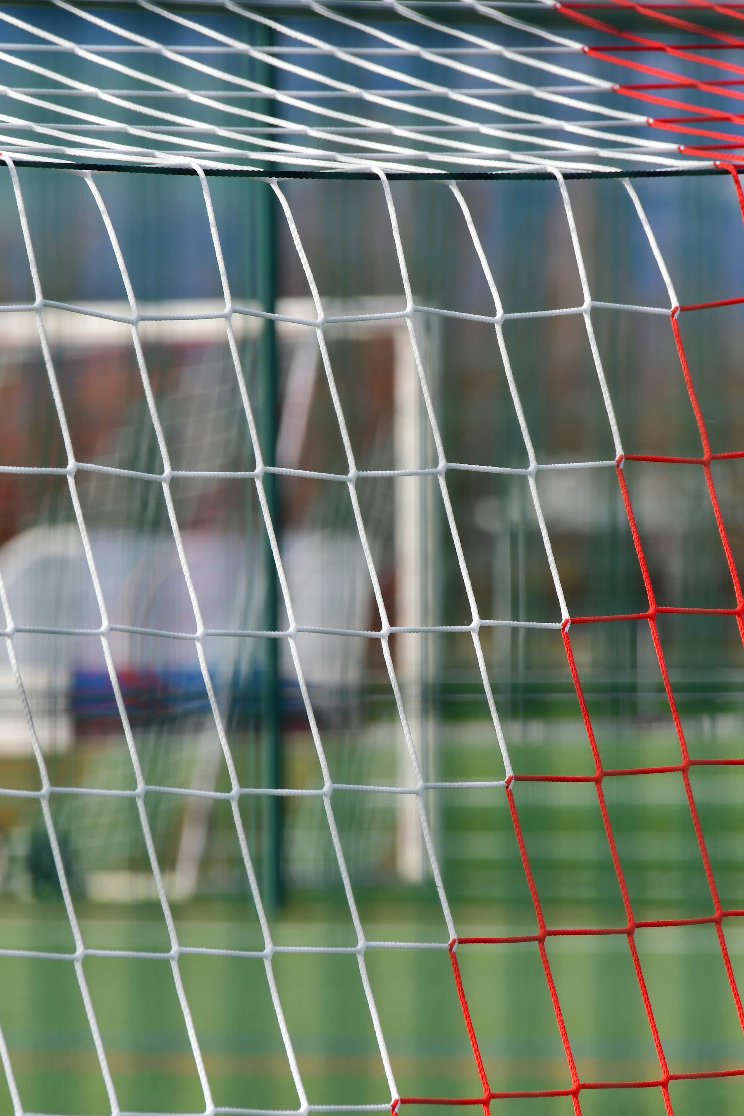 Close-up of a football goal net