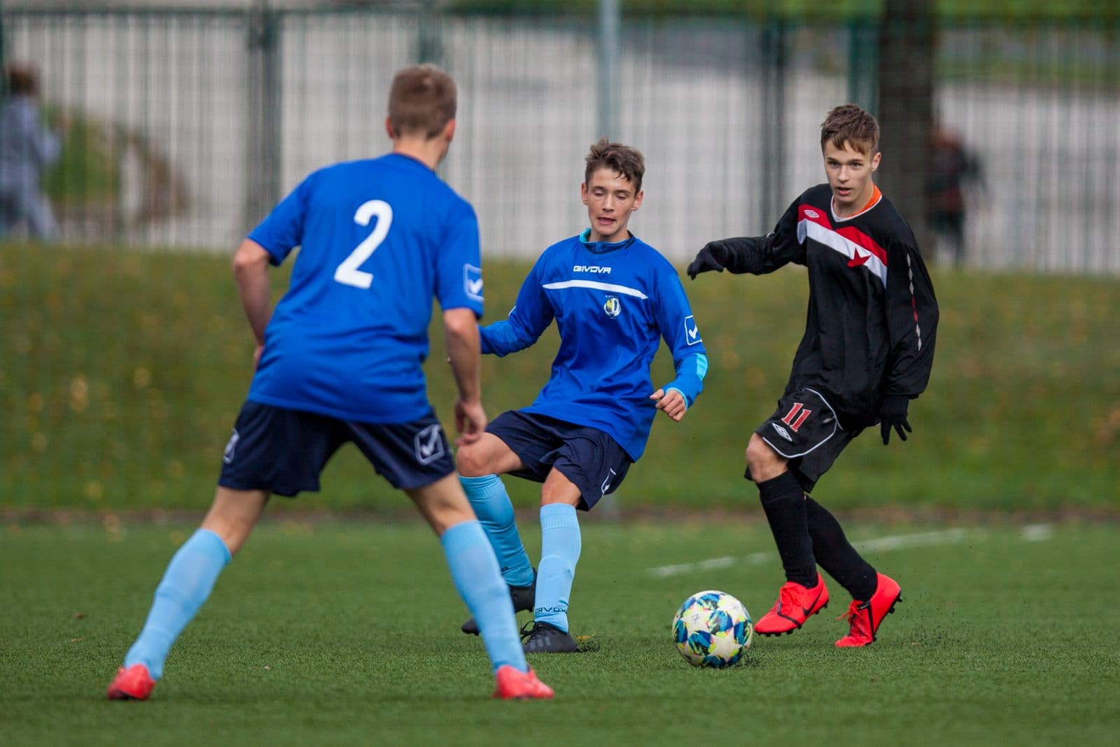 Youth football match action in Orlová