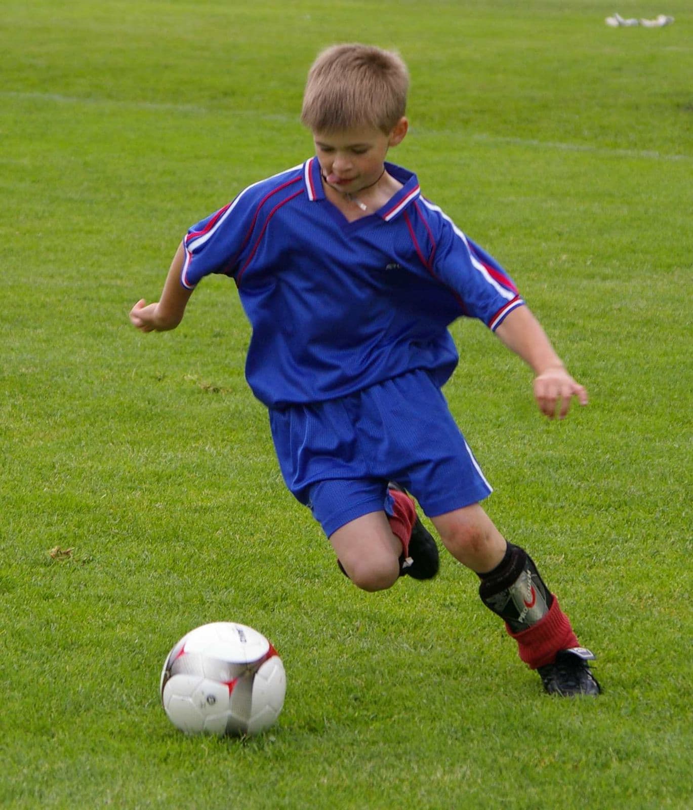 Youth footballer in training