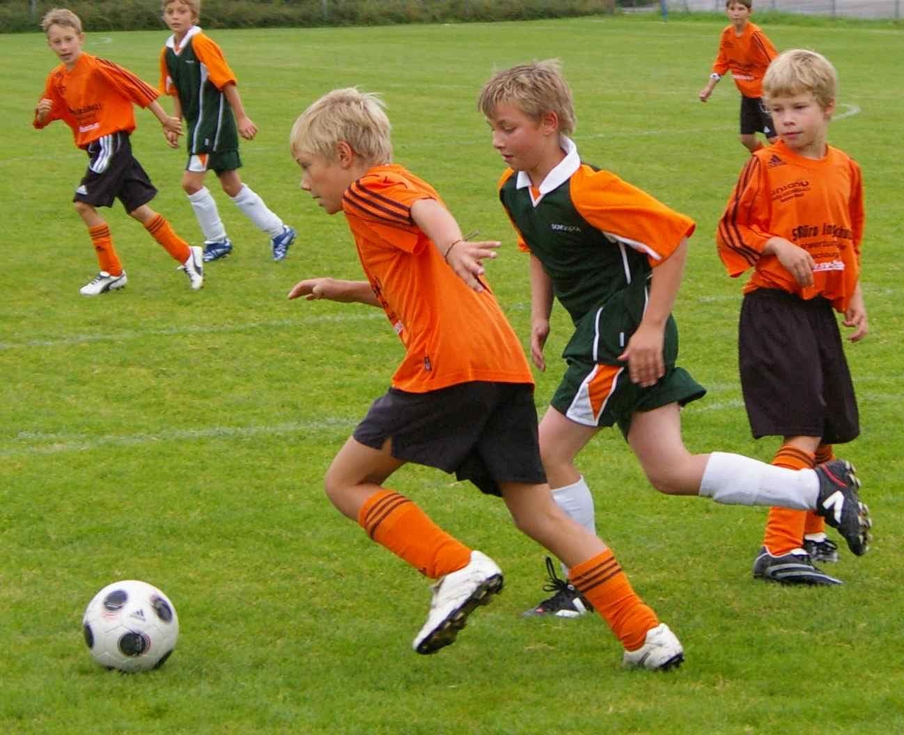 German youth footballers in action with the ball