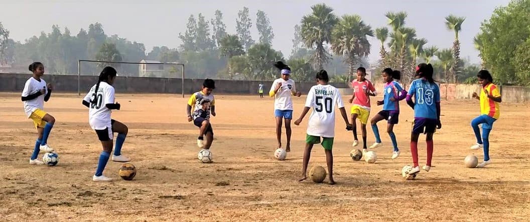 Girls’ football training in India