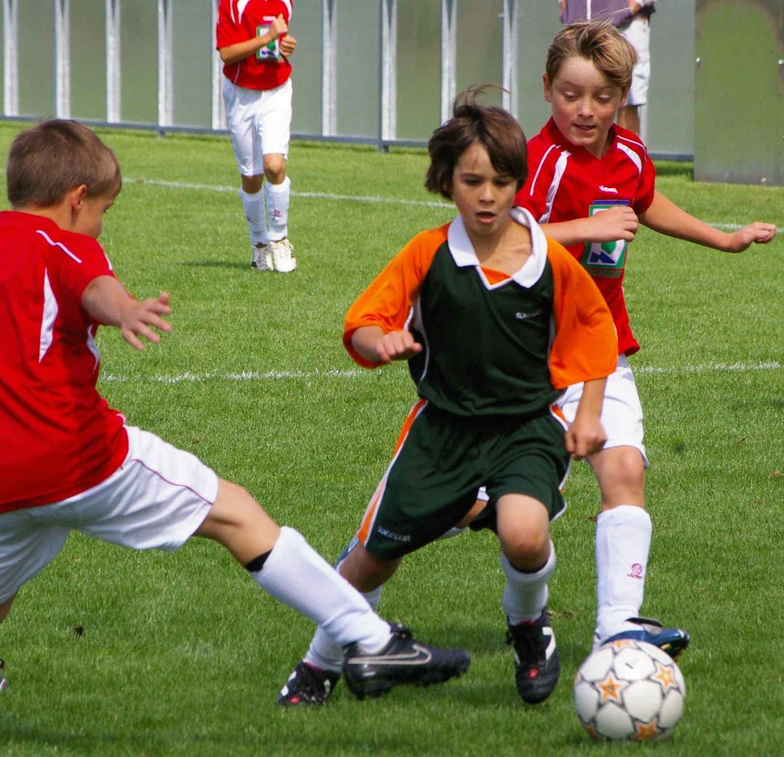 Youth footballers contesting the ball in Germany